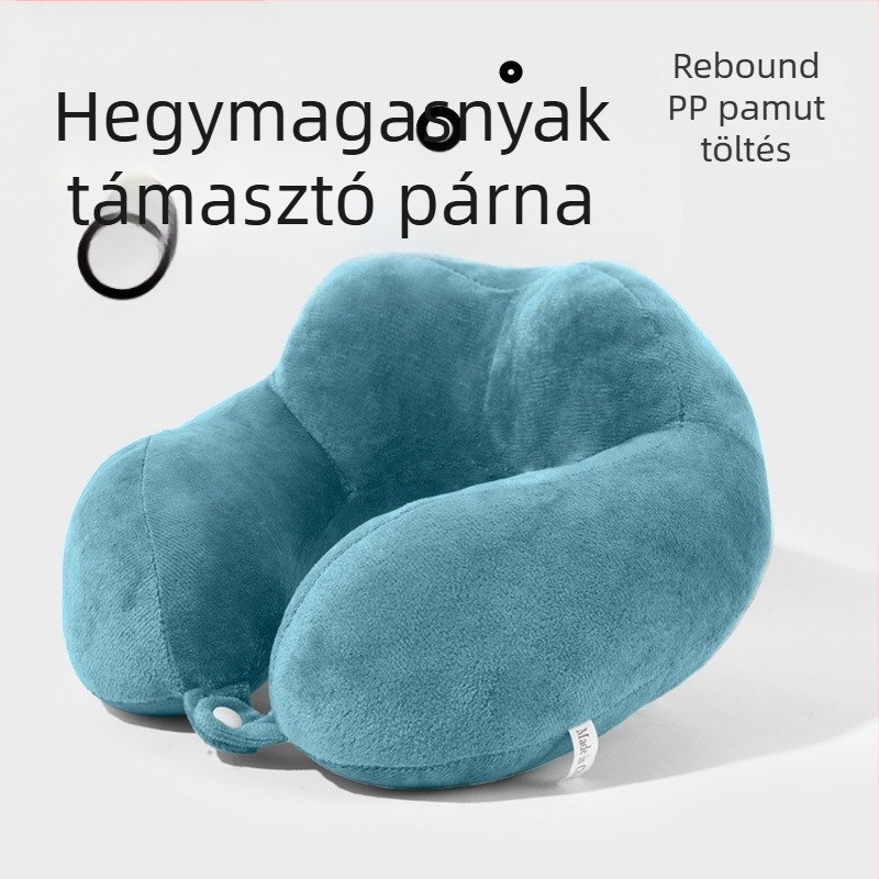 U alakú nyakpárna kristály bársony anyaggal, PP pamut töltet, modern minimalista stílus, súly ≤0,5 kg