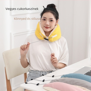 U-alakú nyakpárna habrészecskés töltettel, poliészter-pamut anyag, modern minimalist stílus