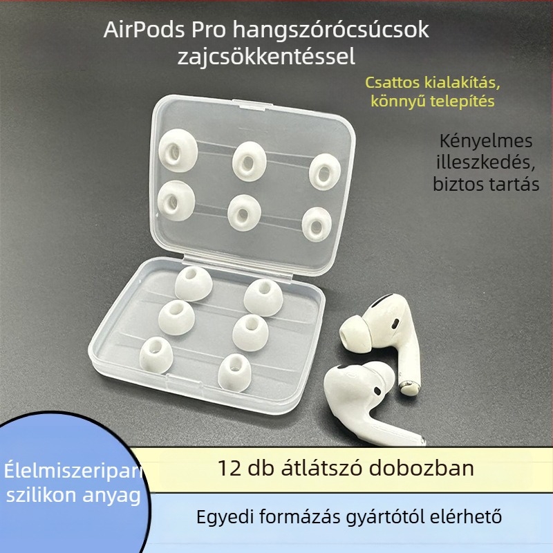 Szilikon fülvédők AirPods Pro/Pro2-höz – zajcsökkentő, univerzális kompatibilitás, Dongguan, raktáron