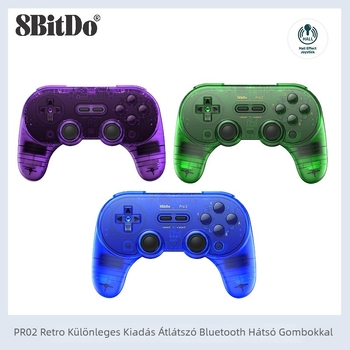 8bitdo Pro 2 Hall verzió Bluetooth vezeték nélküli gamepad Switch/PC/Androidhoz (Type-C)