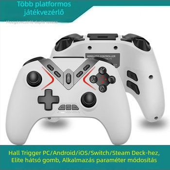 GC1 Vezeték nélküli játékkontroller somatoszenzoros funkcióval, Hall Trigger és Turbo; Bluetooth + USB-C, kompatibil Windows, Switch, iOS/Android, Mac és Steam Deck