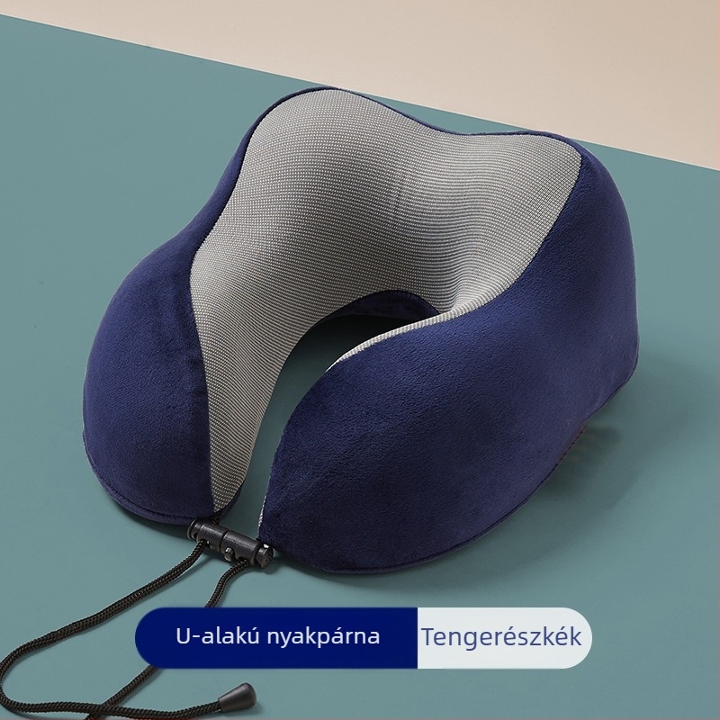U-alakú utazási nyakpárna memóriahabból, lassú visszatéréssel