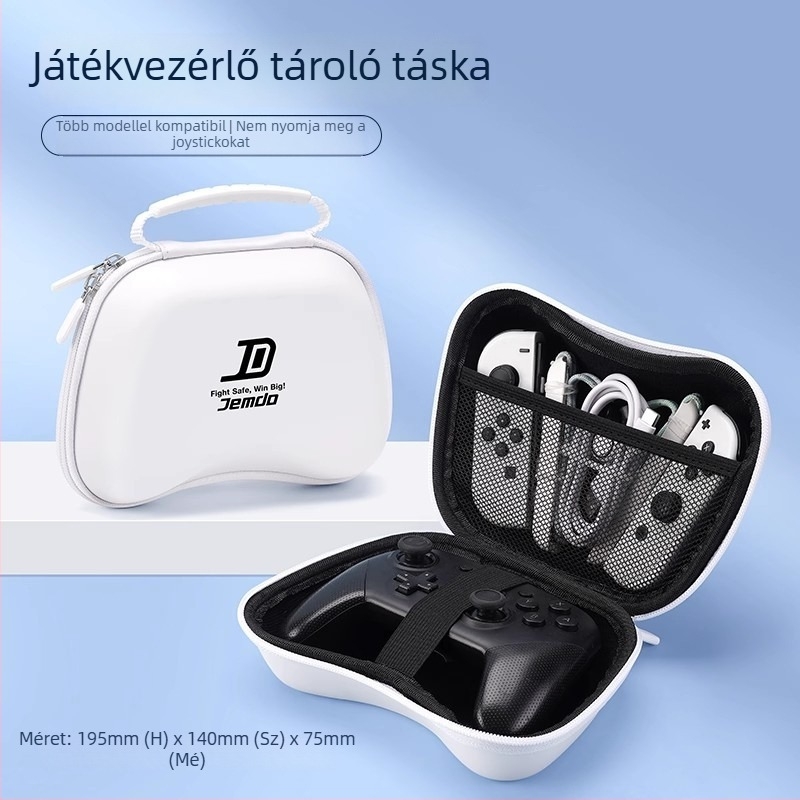 Jemdo játékvezérlő tároló táska EVA anyagból – esésálló és vízálló, kompatibilis Switch Pro, Xbox és PS5 (modell Ksnp-971)