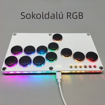 Hitbox harci billentyűzet Raspberry Pi-hoz, USB interfész, akril tokozat, modell 2040, SOCD hátoldali fedél