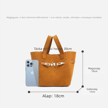 Valódi bőrből készült vállon átívelő crossbody táska, frosted cowhide textúra, vödör forma, mágneses zár, belső telefonzseb és laminált cipzáros zseb