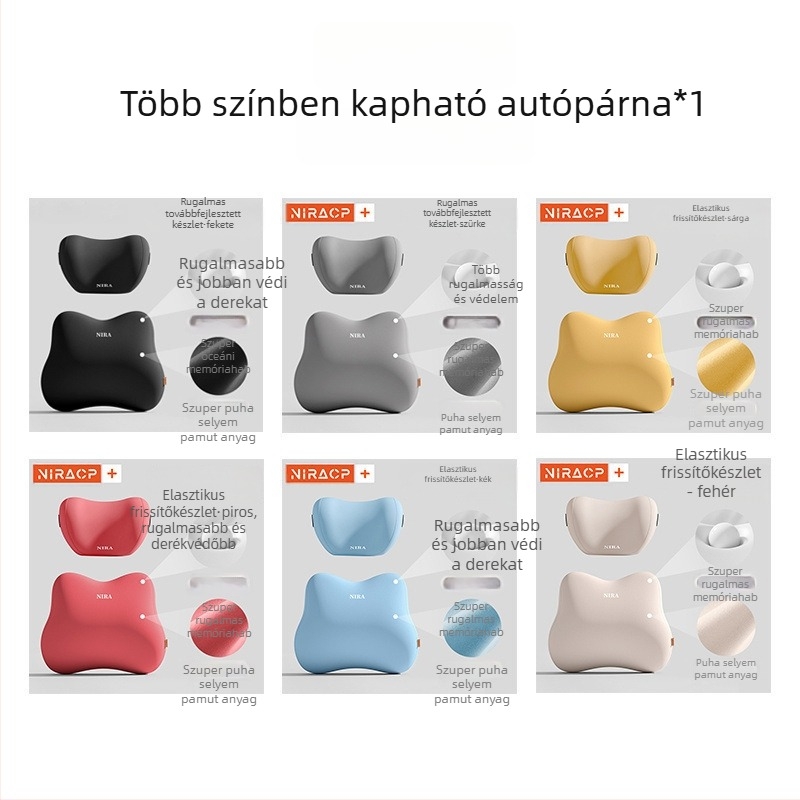 Memóriahabos deréktámasz autóhoz, ülésalátámasztó párna hosszú vezetéshez