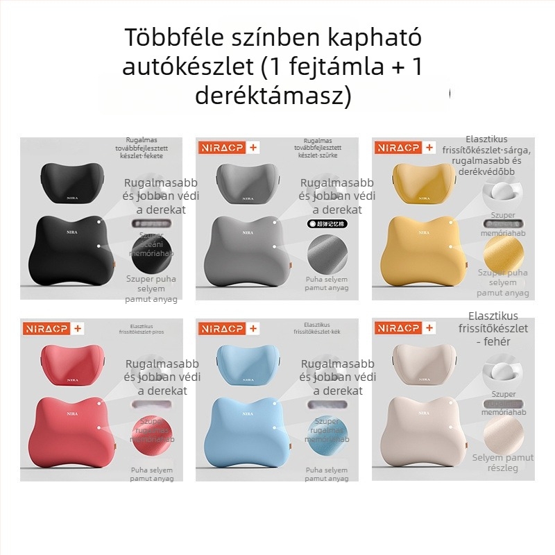 Memóriahabos deréktámasz autóhoz, ülésalátámasztó párna hosszú vezetéshez
