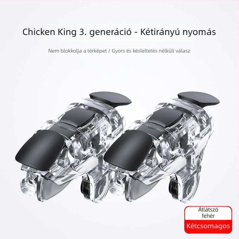 Chicken King II vezeték nélküli fém játékjoystick iOS és Android okostelefonokra lövés funkcióval (Modell: Chicken King II; Kapcsolat: vezeték nélküli; Anyag: fém + PC; Kompatibilis: iOS/Android; Funkció: lövés)
