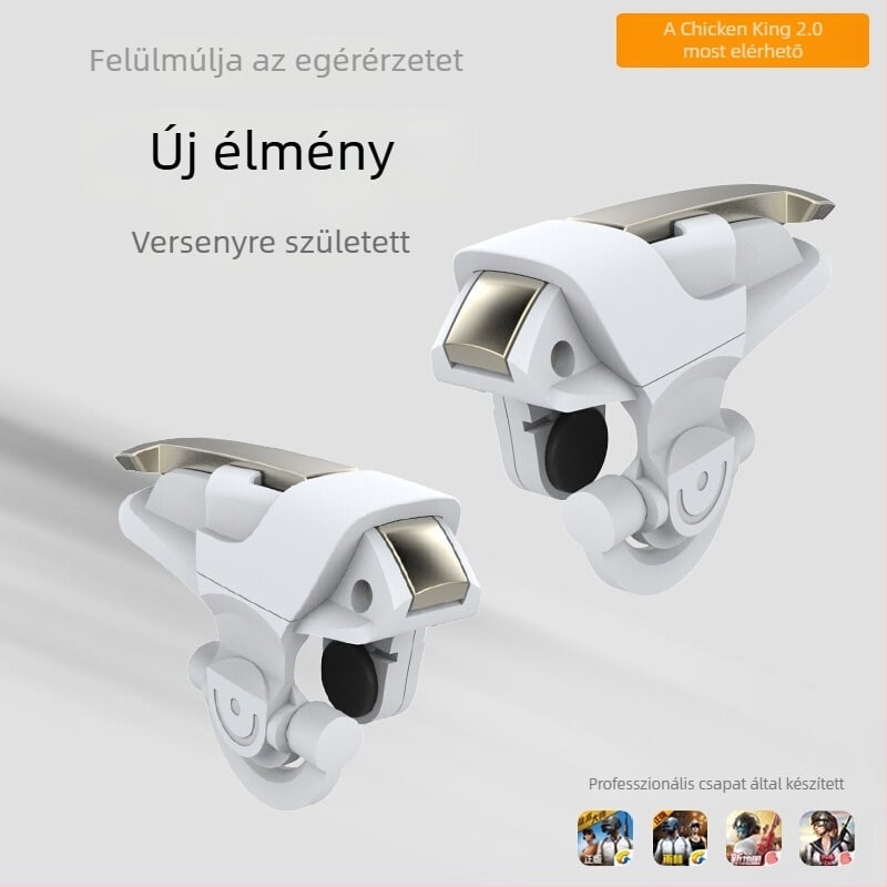 Chicken King II vezeték nélküli fém játékjoystick iOS és Android okostelefonokra lövés funkcióval (Modell: Chicken King II; Kapcsolat: vezeték nélküli; Anyag: fém + PC; Kompatibilis: iOS/Android; Funkció: lövés)