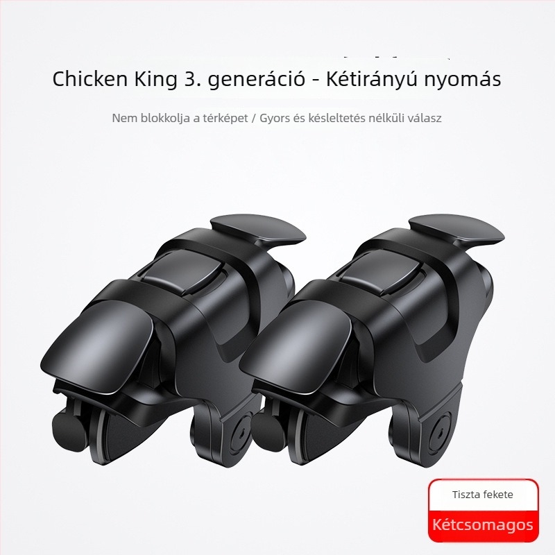 Chicken King II vezeték nélküli fém játékjoystick iOS és Android okostelefonokra lövés funkcióval (Modell: Chicken King II; Kapcsolat: vezeték nélküli; Anyag: fém + PC; Kompatibilis: iOS/Android; Funkció: lövés)