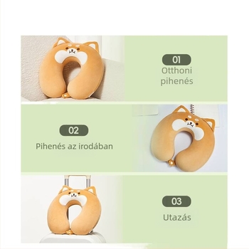MINISO Shiba Inu sorozat memóriahabos U alakú párna, rajzfilmszerű stílus, 2 kg+