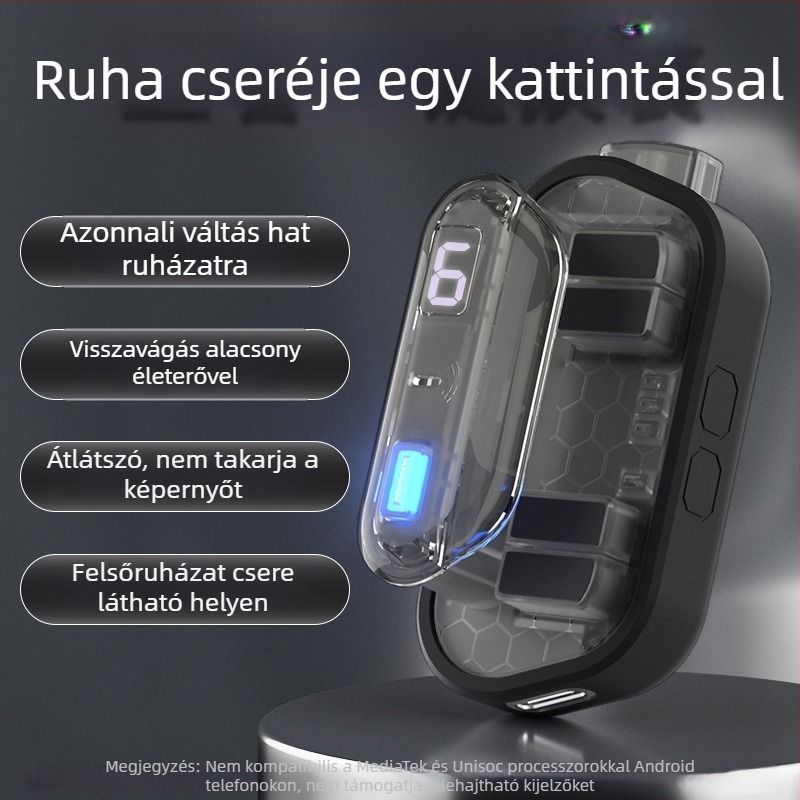 HKII JH8 Bluetooth játékkontroller TYPE-C csatlakozással, hangvezérléssel, kompatibilis iOS és Android