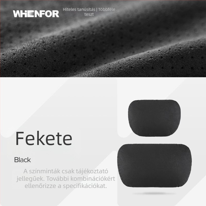 Autófej- és deréktámasz velúr anyagból, négy évszakos használatra, univerzális illeszkedés