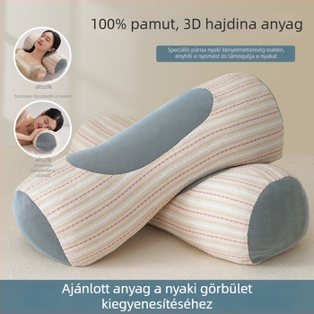 100% pamut hajdinás párna a nyaki gerinc támogatására, visszafordított ívű tartás, hengeres húzás és nyújtás, kemény mag otthoni használatra