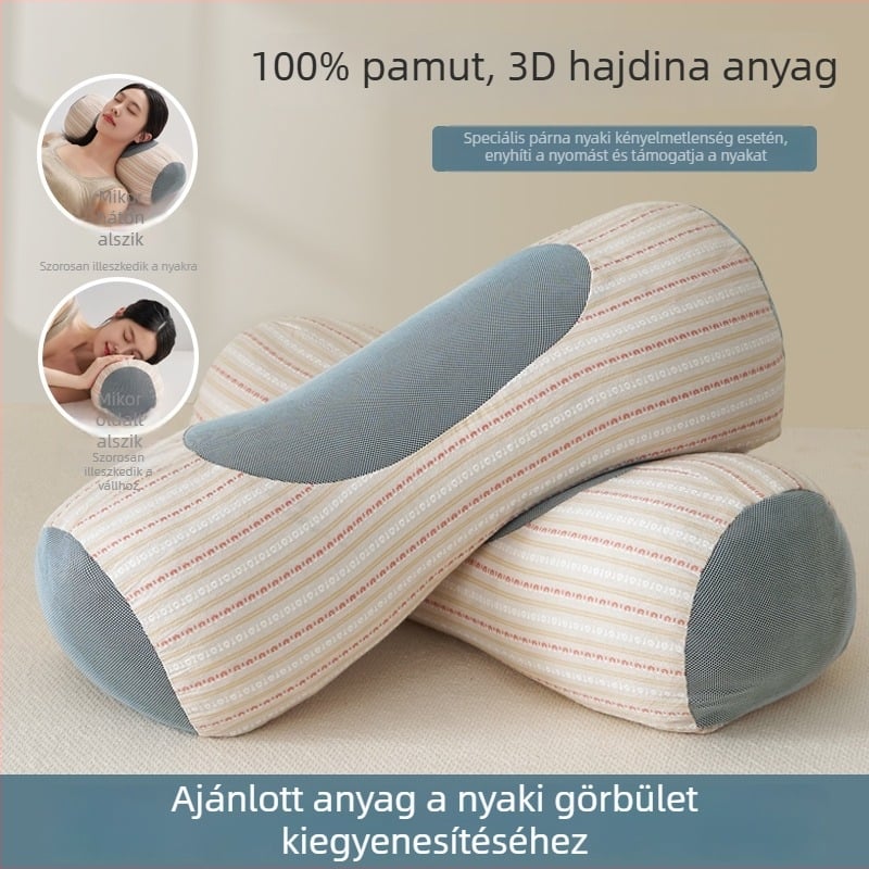 100% pamut hajdinás párna a nyaki gerinc támogatására, visszafordított ívű tartás, hengeres húzás és nyújtás, kemény mag otthoni használatra