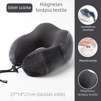 U-alakú utazó nyakpárna memóriahabbal, puha spandex anyaggal (memóriahab; puha spandex; könnyű, 0.5 kg alatt)