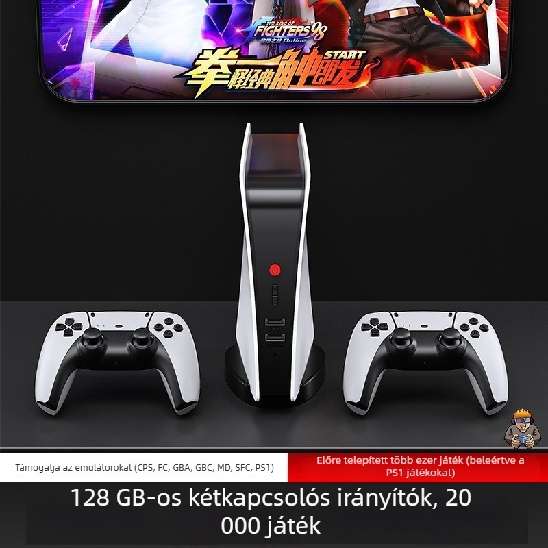 M5 retro videojáték-konzol 64GB memóriával, eredeti játék szoftverrel, HDMI-kimenet, USB-interfész, két játékos támogatás