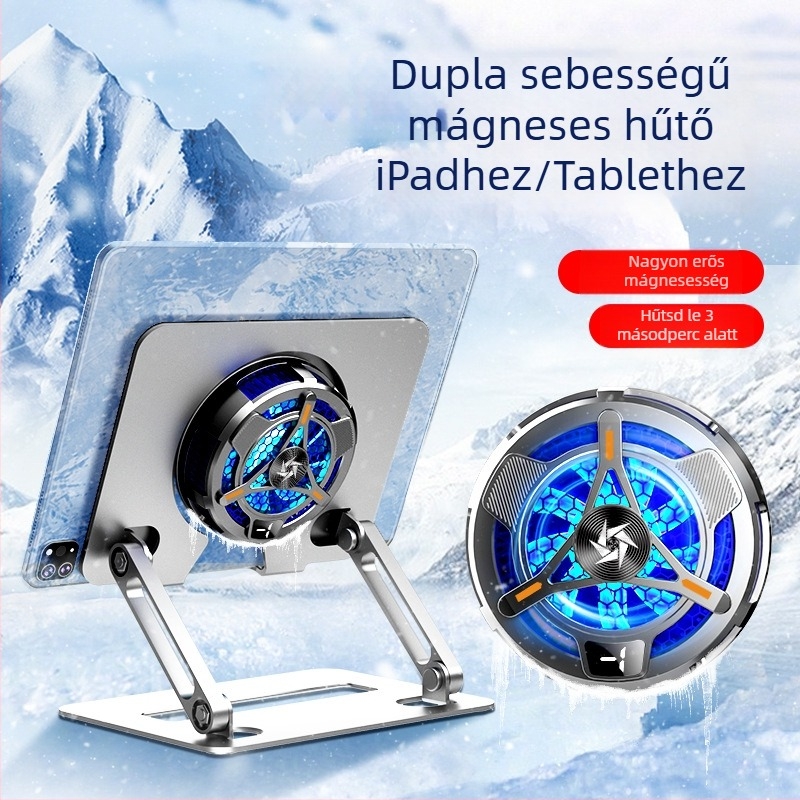 Tablethez készült kettős sebességű félvezető hűtő radiátor integrált tartóval (Model SL06, USB interfész, ABS+fém)