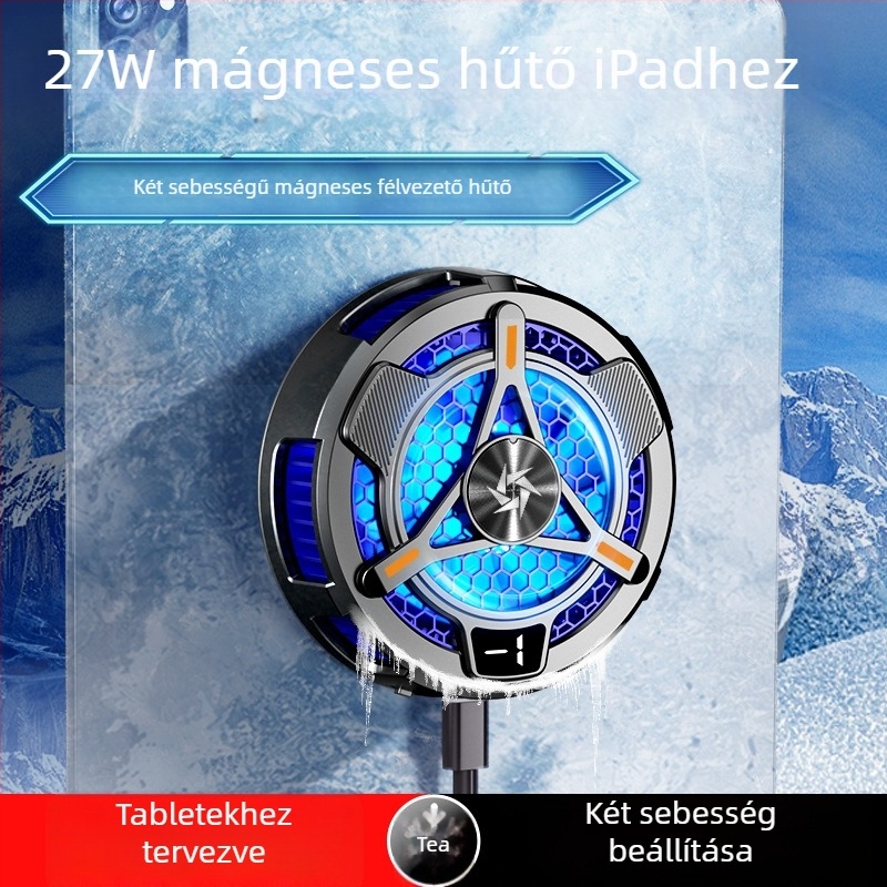 Tablethez készült kettős sebességű félvezető hűtő radiátor integrált tartóval (Model SL06, USB interfész, ABS+fém)
