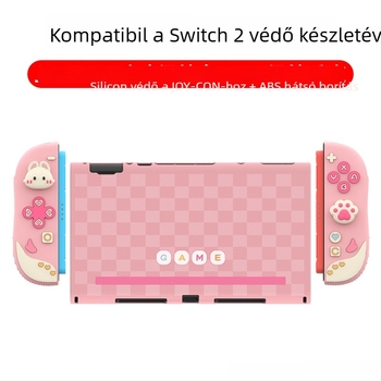 Nintendo Switch 2 védőtok szilikon markolattal (ABS + szilikon, injekciós öntés, kompatibilis Switch 2 kézi változattal, védő burkolat)