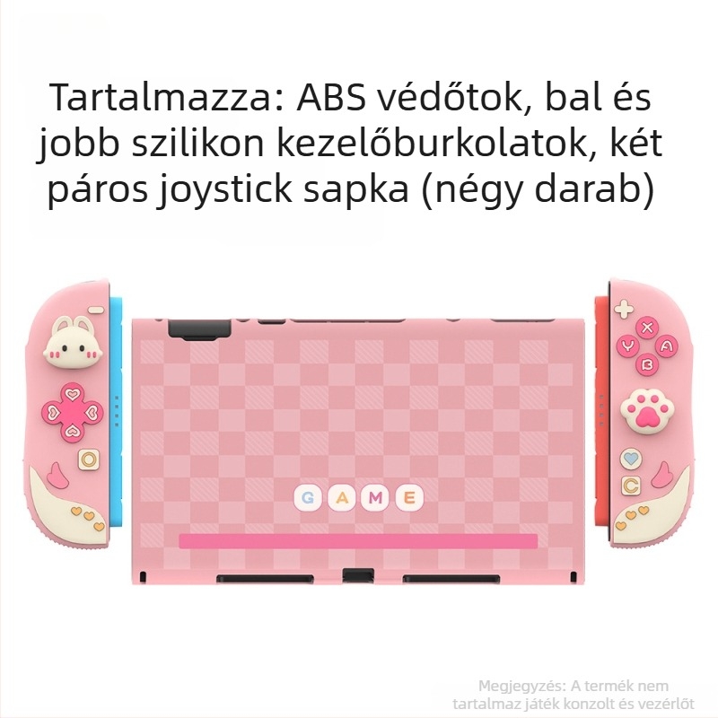 Nintendo Switch 2 védőtok szilikon markolattal (ABS + szilikon, injekciós öntés, kompatibilis Switch 2 kézi változattal, védő burkolat)