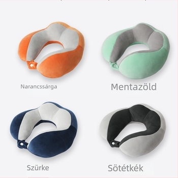 U-alakú nyakpárna PP pamut töltettel, puha spandex anyag, modern minimalista design, otthonra, irodába és utazáshoz, logó nyomás lehetősége