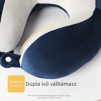 U-alakú nyakpárna PP pamut töltettel, puha spandex anyag, modern minimalista design, otthonra, irodába és utazáshoz, logó nyomás lehetősége