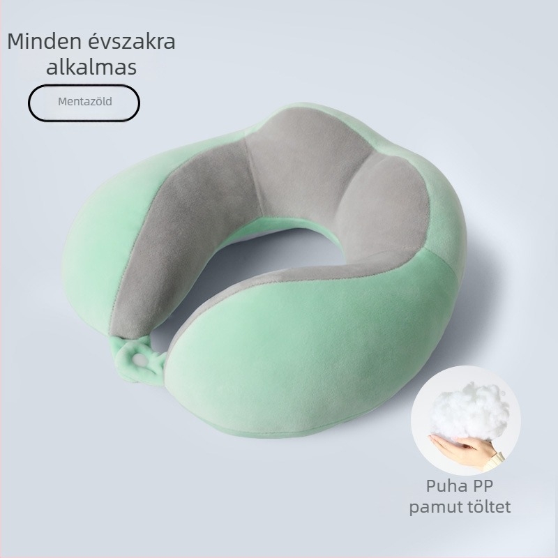 U-alakú nyakpárna PP pamut töltettel, puha spandex anyag, modern minimalista design, otthonra, irodába és utazáshoz, logó nyomás lehetősége