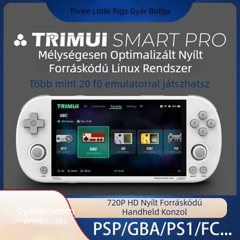 Nyílt forráskódú kézi játékkonzol – GBA retró, PS arcade és FC (Famicom) kompatibilis, 64 GB memória, IPS HD kijelző, Wi‑Fi, OEM kész