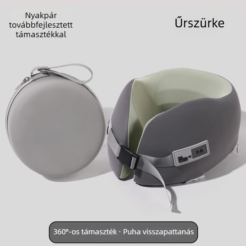 Memóriás habból készült U-alakú utazó párna, hordozható és összecsukható, hűsítő érzet, lassú visszatérés, nyaki támasz utazás közben