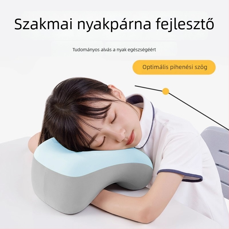 U alakú alvó párna általános iskolások számára, memóriahab töltés, poliészter huzat, modern minimalista stílus