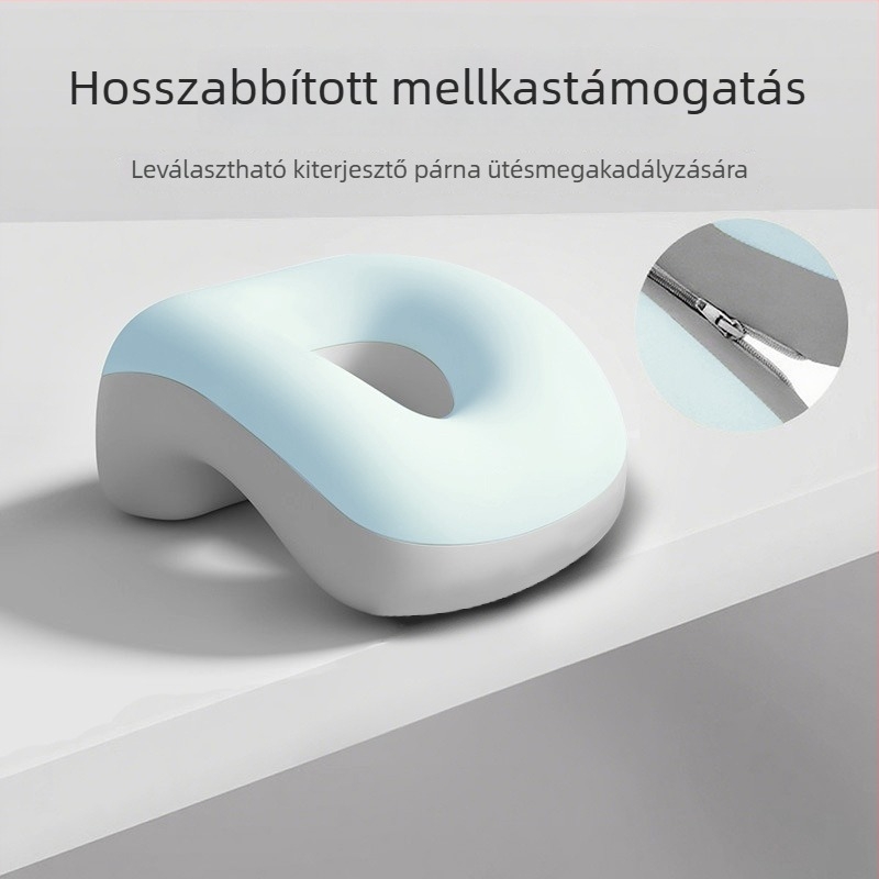 U alakú alvó párna általános iskolások számára, memóriahab töltés, poliészter huzat, modern minimalista stílus