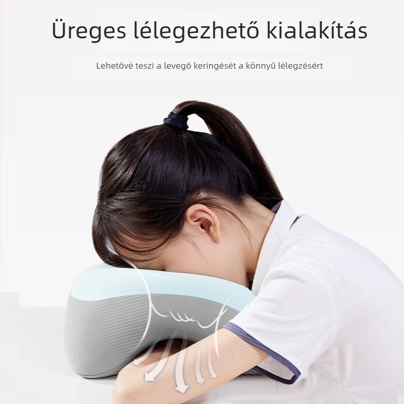 U alakú alvó párna általános iskolások számára, memóriahab töltés, poliészter huzat, modern minimalista stílus