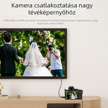 4K HDMI kábel DSLR-hez és okostelefonhoz – élő videóközvetítés, 1,5 m, HDMI 2.0 adatkábel
