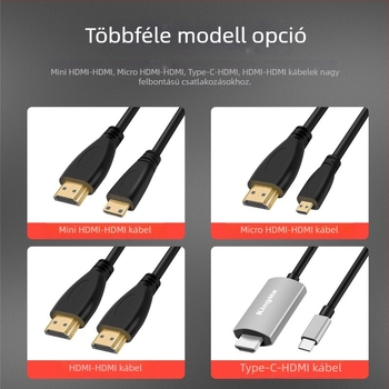 4K HDMI kábel DSLR-hez és okostelefonhoz – élő videóközvetítés, 1,5 m, HDMI 2.0 adatkábel