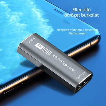 HDMI női–női bővítő/repeater, 8K60Hz támogatás, 30 m hossz, aranyozott oxigénmentes réz, modell x161