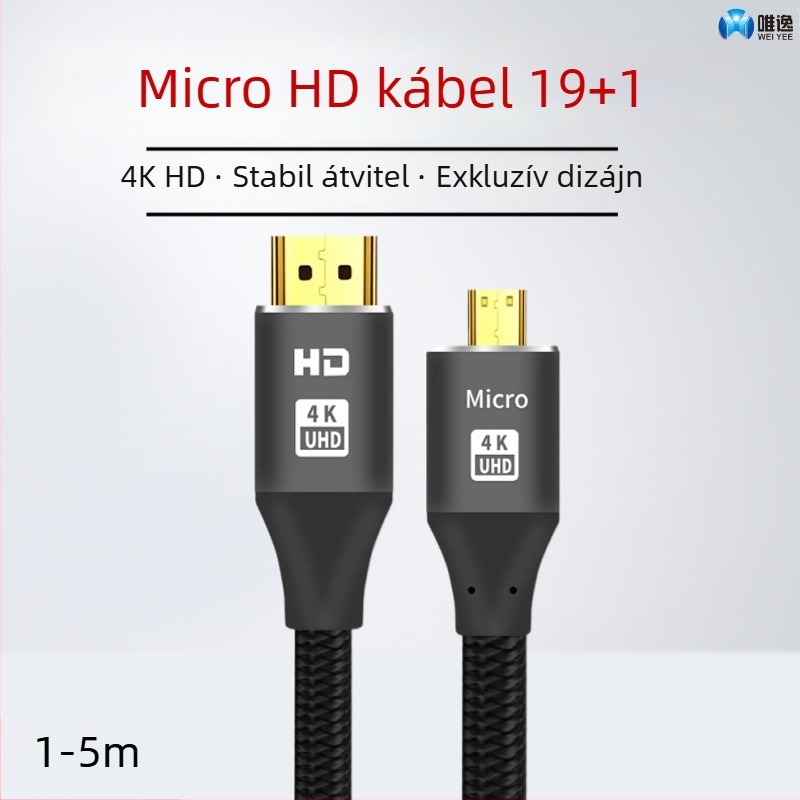 Micro HDTV-től HDTV-ig 2.0 HDMI kábel, 4K támogatás televízióhoz, laptophoz, tablethez és kamerához