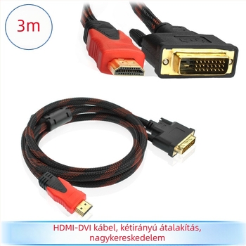 HDMI–DVI kábel – réz videókábel TV-hez és számítógéphez, adapterkábel