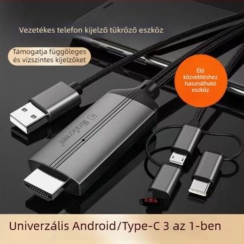 HDMI telefon–TV adapterkábel – Modell 8876, rézvezető