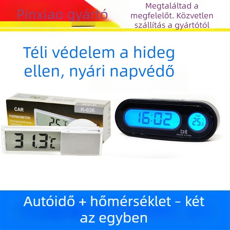 Elektronikus autóóra állítható szögű tartóval, QS szabvánnyal, magáncímke nélkül