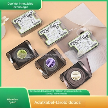 Kihúzható adatkábel tároló doboz – fülhallgató védelem és töltőkábel rendező, tekeredés elleni design (kihúzható; adatkábel tárolás; fülhallgató védelem; töltőkábel rendező; tekeredés elleni)
