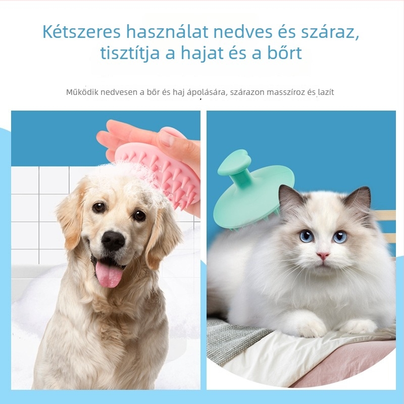 Niuhui szilikon fürdető kefe macskáknak és kutyáknak, napraforgó alakú, masszírozó hajápolási kefe, nedves és száraz használatra