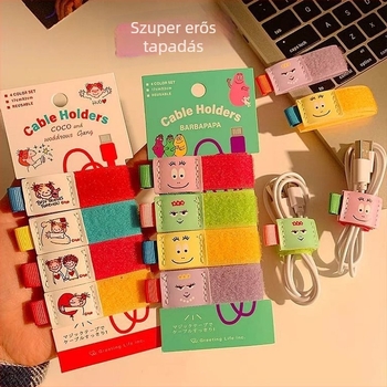 Cuki karikatúra COCO kábelrendező Velcro szalaggal számítógépes kábelekhez és fejhallgatókhoz