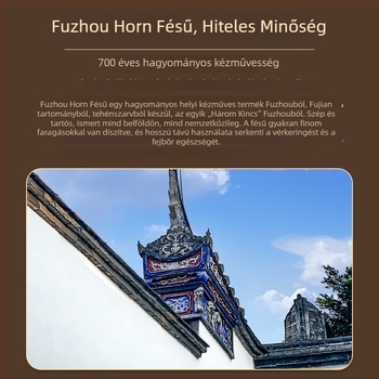 Bivaly szarvából készült hajkefe hosszú nyélű, finom fogakkal, hosszú hajhoz