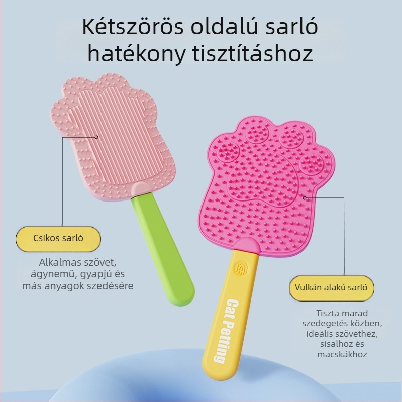 Állatgondozó kefe – puha gumi, masszírozó macskáknak és kutyáknak, PP+TPR, univerzális; Márka: Yellow and White Beans