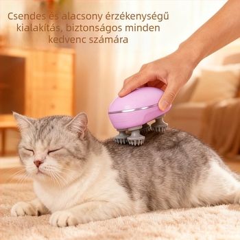 Fejmasszírozó – újratölthető elektromos készülék a fejbőr ellazítására, többfunkciós, intelligens masszázs, ABS anyag.