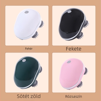 Fejmasszírozó – újratölthető elektromos készülék a fejbőr ellazítására, többfunkciós, intelligens masszázs, ABS anyag.