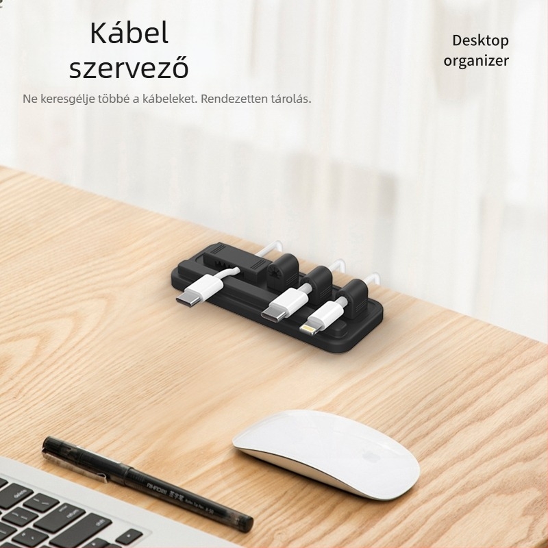 Apple-kompatibil mágneses szilikon kábelrendező asztali (CYW16) - Mágneses vonzás, Szilikon, Alap öt csipeszzel