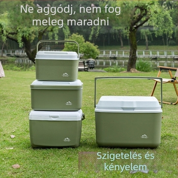 Izolált Ételhűtő Doboz Járműhöz és Kültéri Kempingezéshez (Gumi, Önszívó Funkció, Jégcsomag)