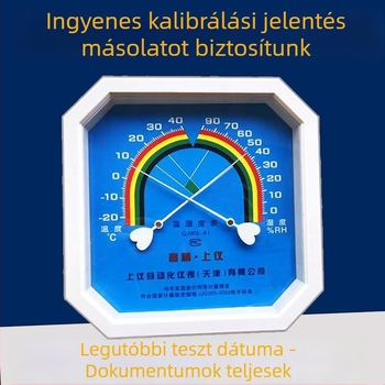 Termohigrométer ipari és háztartási használatra, belső üvegházban, laboratóriumban és gyógyszertárban, kalibrációs vizsgálati jelentéssel.